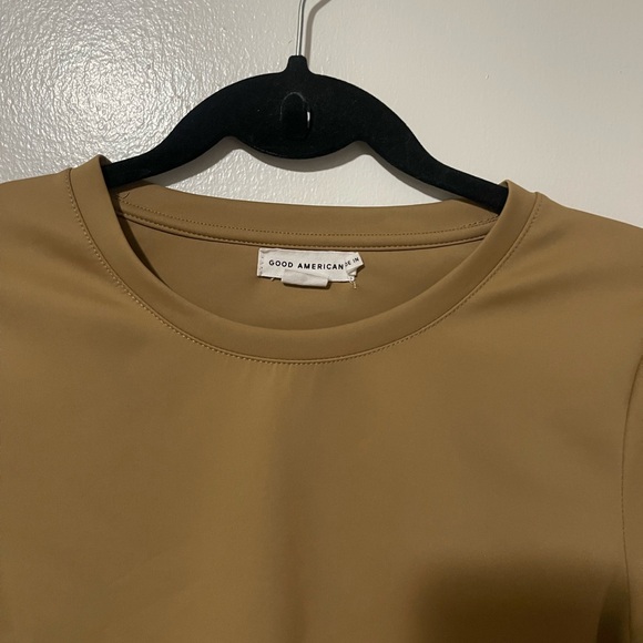 Good American scuba crewmeck bodysuit tan size Large - Picture 6 of 9